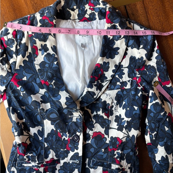 Floral Women's Blazer - Blue and dark pink‎ - Picture 12 of 14